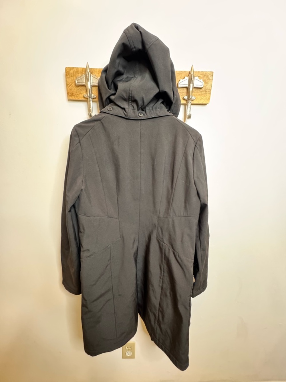 MICHAEL Michael Kors Black Hooded Raincoat - Picture 3 of 6